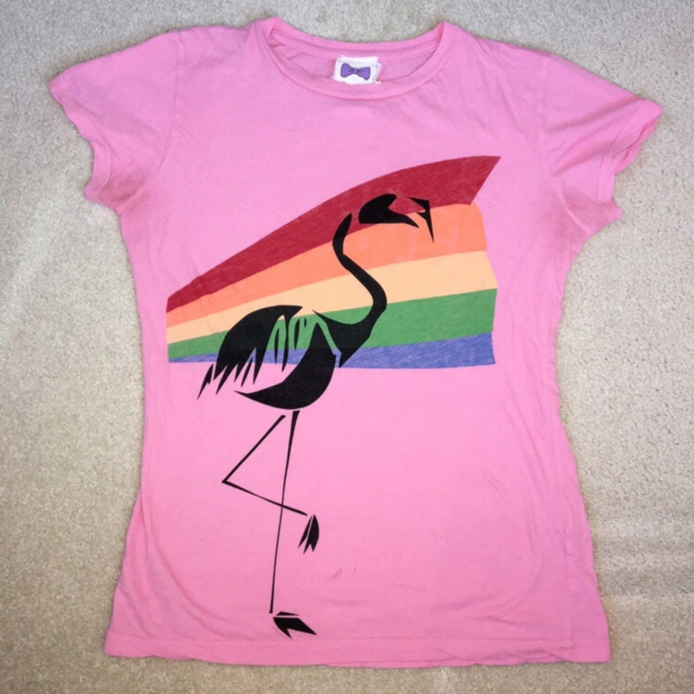 dELiA*s Rainbow Flamingo Tee